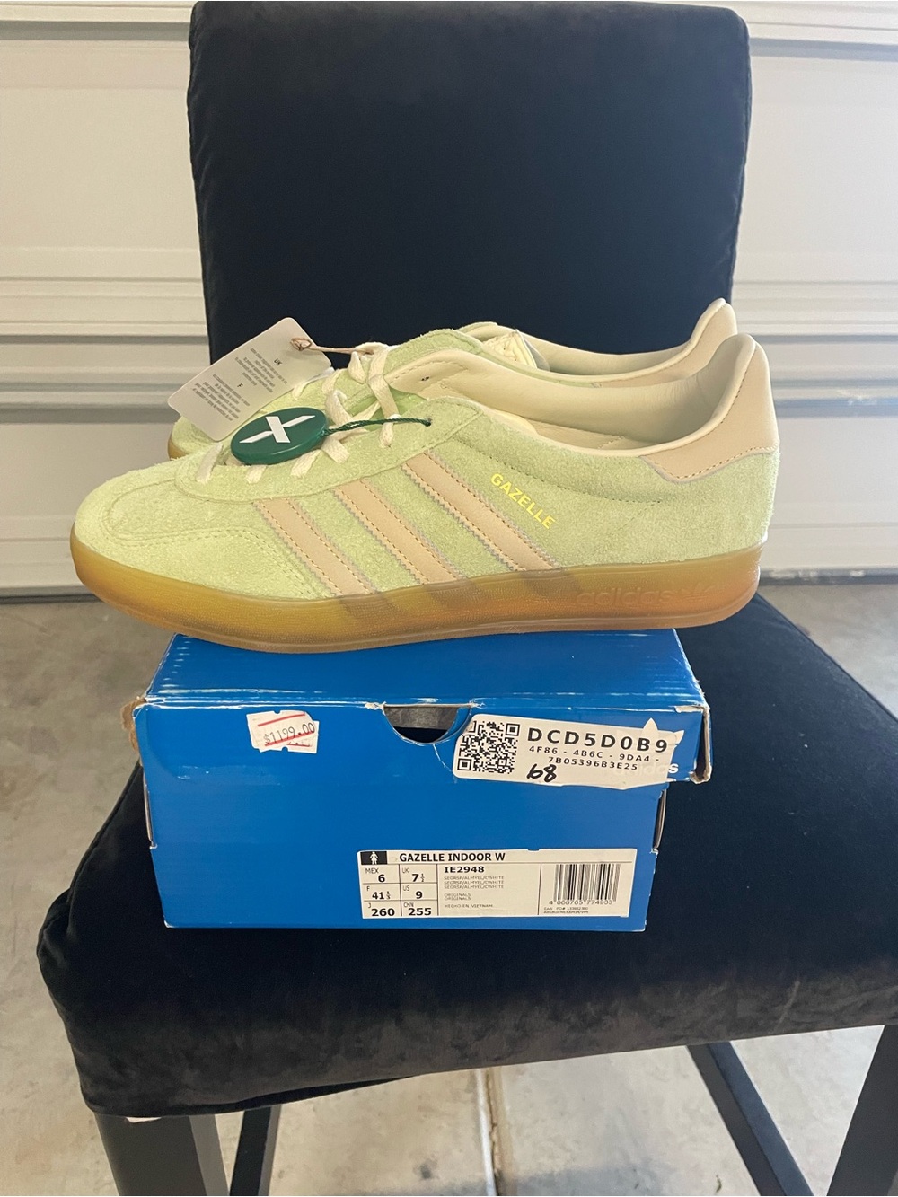 Women’s Adidas Gazelle Indoor Semi Green Spark Sneakers - sea green/ cream 9w